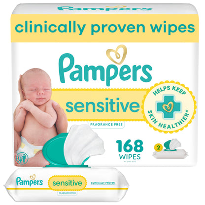 Pampers Baby Wipes Sensitive Perfume Free Pop-Top Packs