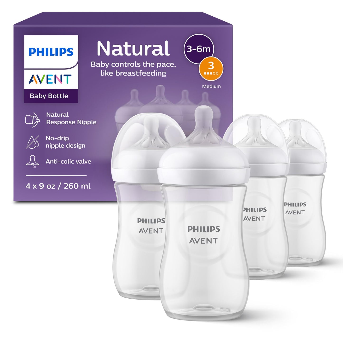 Philips AVENT Natural Baby Bottle with Natural Response Nipple