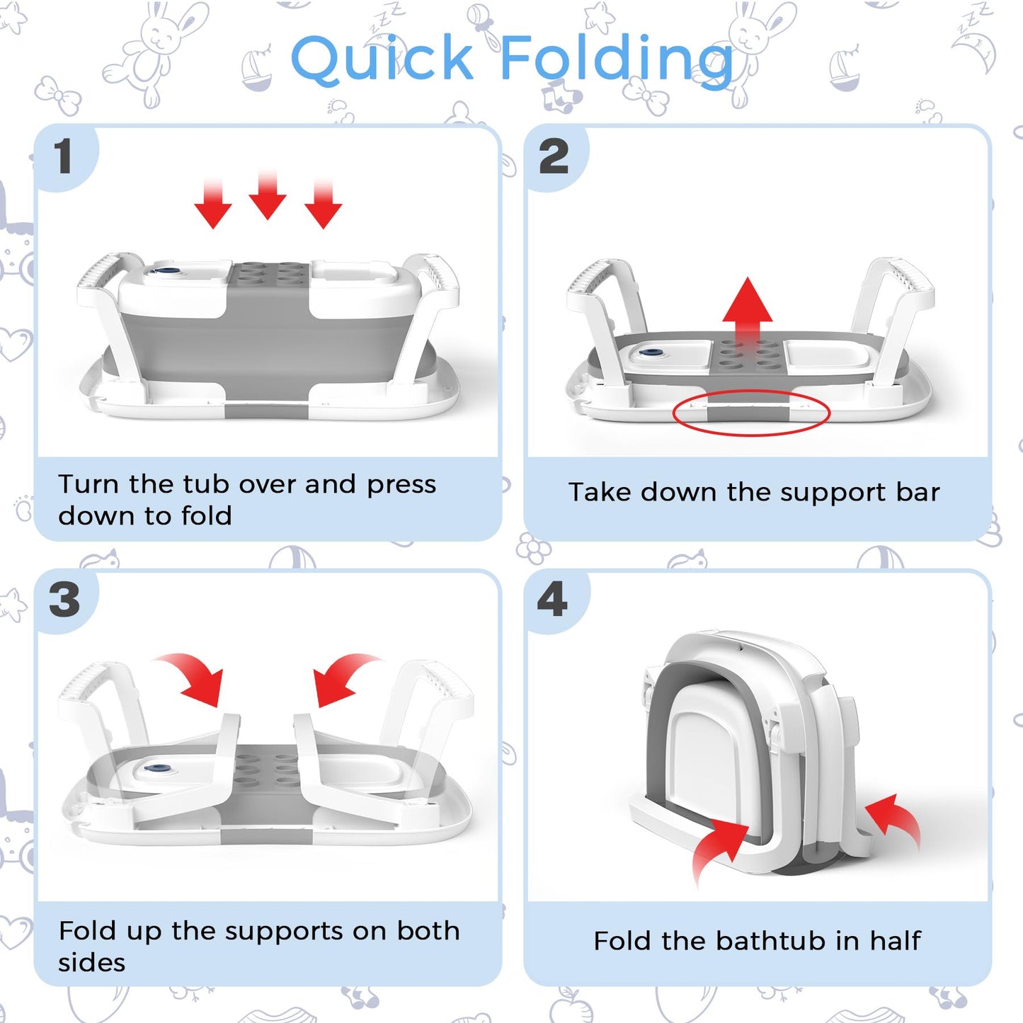 Foldable Baby Bath Tub Frog