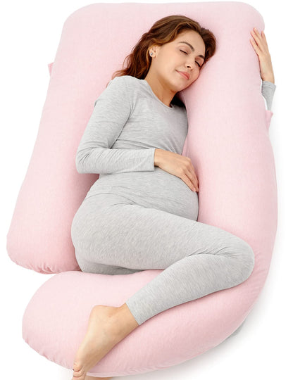 Momcozy Pregnancy Pillows, U Shaped Full Body Maternity Pillow with Removable Cover - Support for Back, Legs, Belly, Hips for Pregnant Women, 57 Inch Pregnancy Pillows for Sleeping