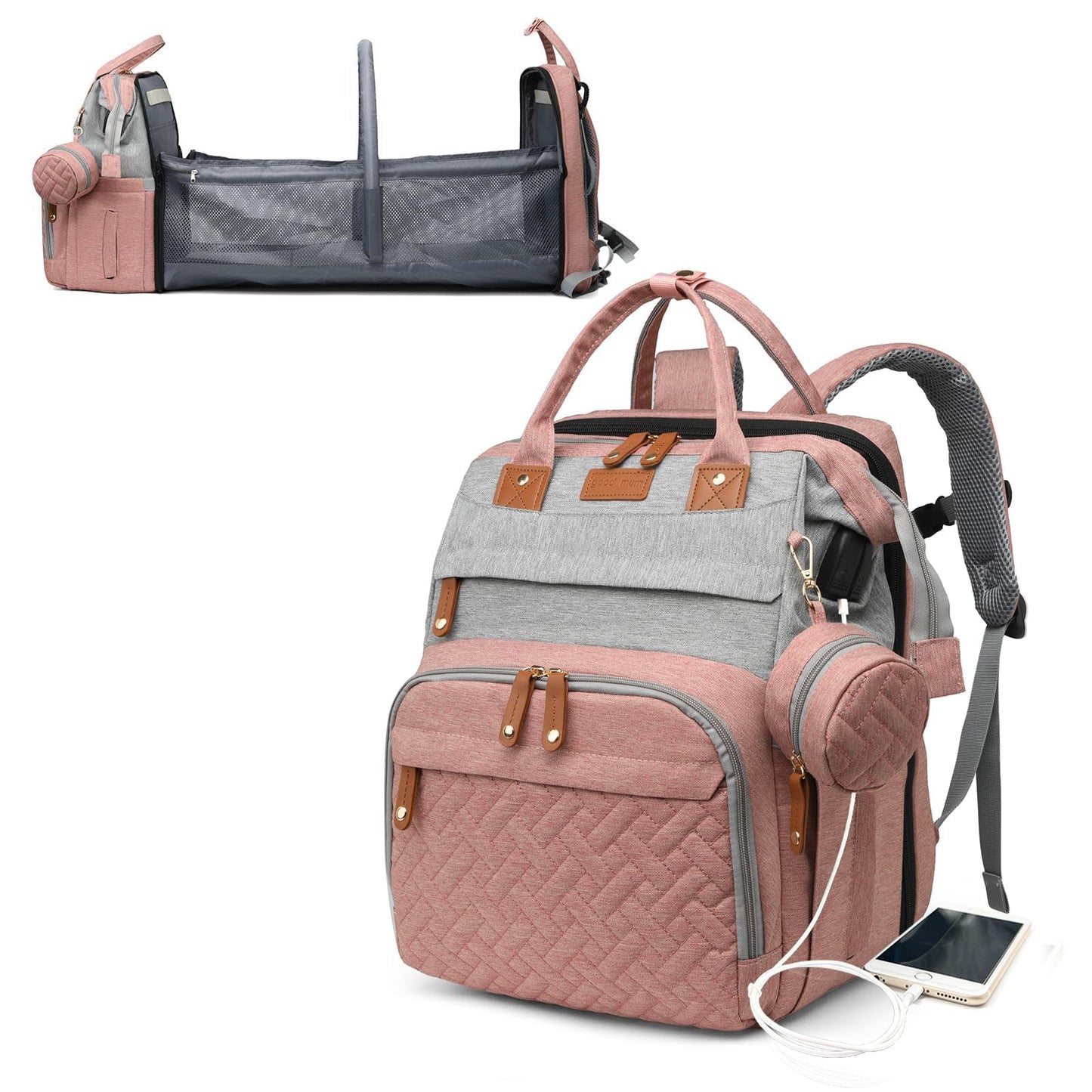 Astro alan Baby Diaper Bags with Changing Station, Waterproof Diaper Bag Backpack for Moms Dads