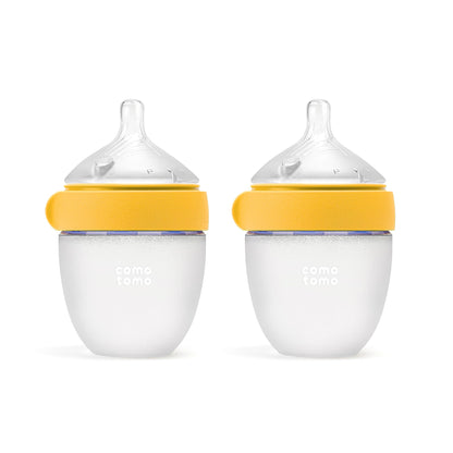 Comotomo Silicone Baby Bottle Gen 2 – 2026 Release (5oz) – True Slow-Flow Nipple for Newborn Feeding (0-3 Months) with Dual Anti Colic Vents for Breast to Bottle Transition