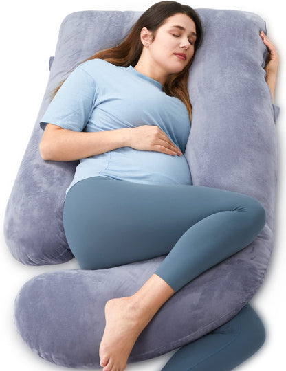 Momcozy Pregnancy Pillows, U Shaped Full Body Maternity Pillow with Removable Cover - Support for Back, Legs, Belly, Hips for Pregnant Women, 57 Inch Pregnancy Pillows for Sleeping