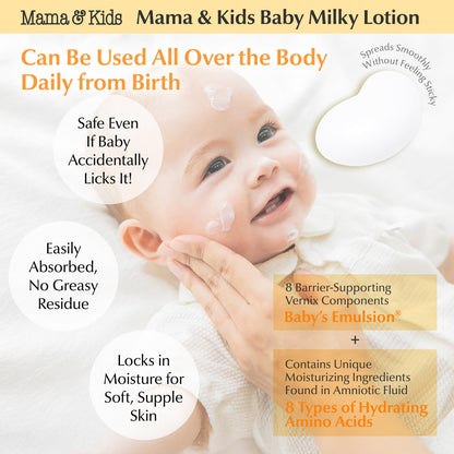 Mama&Kids Baby Milky Lotion 12.85 fl oz (380ml) Baby Lotion for Skin Care