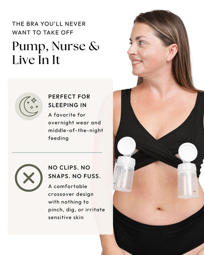 Larken Hands Free Pumping Bra for Breastfeeding | Breast Pump - Maternity Bras for Pregnancy, Pumping & Nursing Bra in One