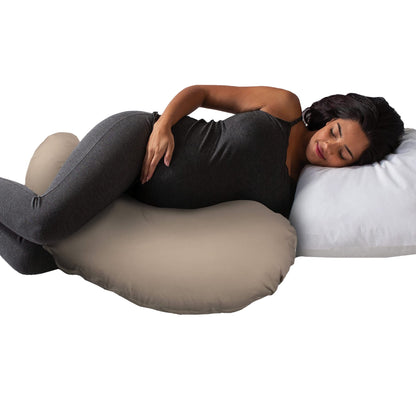 Boppy Cuddle Pregnancy Pillow - Compact Ergonomic Maternity Pillow, Versatile Support, Great Side Sleeper Pillow, Washable, with Cooling Rayon Cover