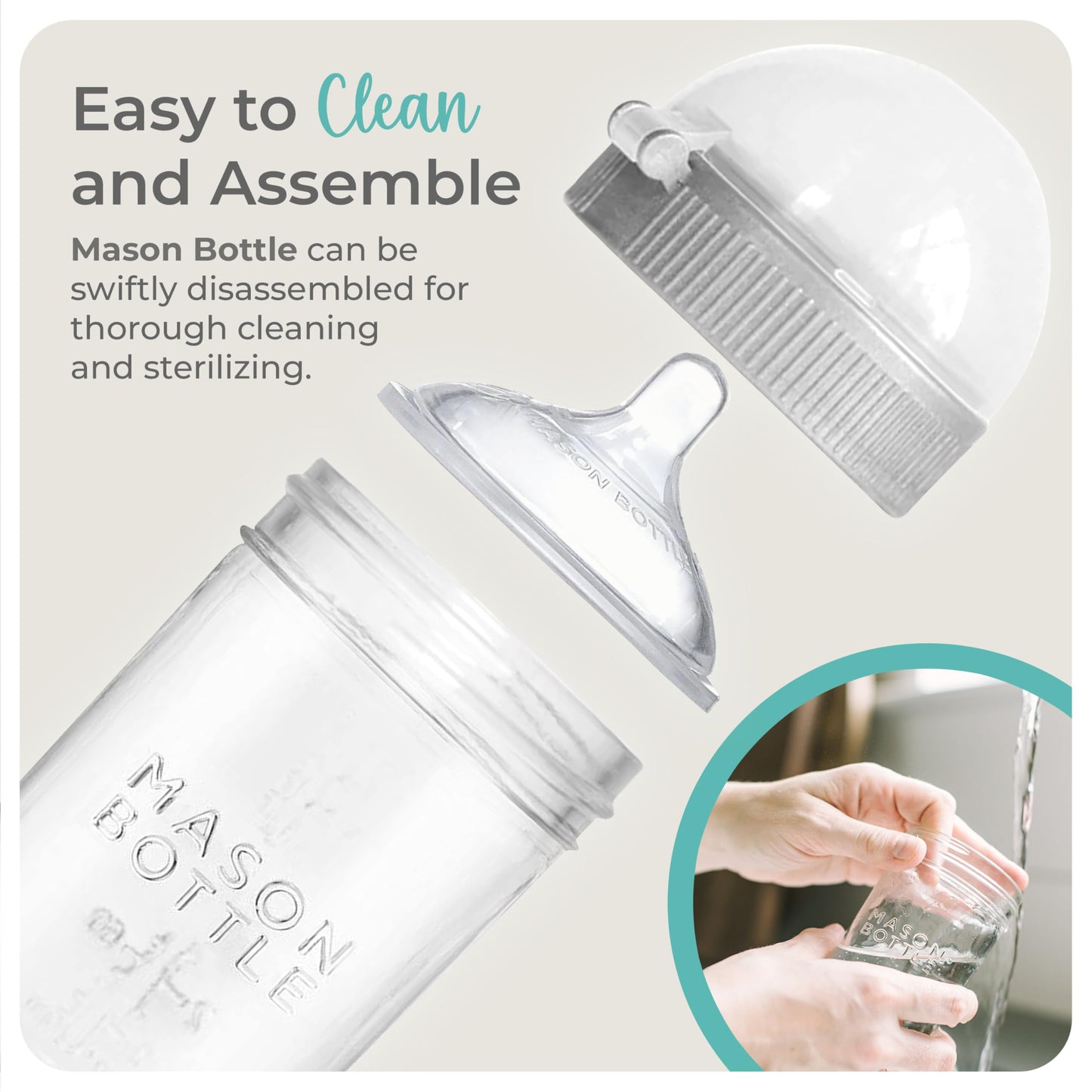 Mason Bottle Baby Glass Bottle Gift Set & Breastmilk Storage Set