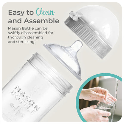 Mason Bottle Baby Glass Bottle Gift Set & Breastmilk Storage Set