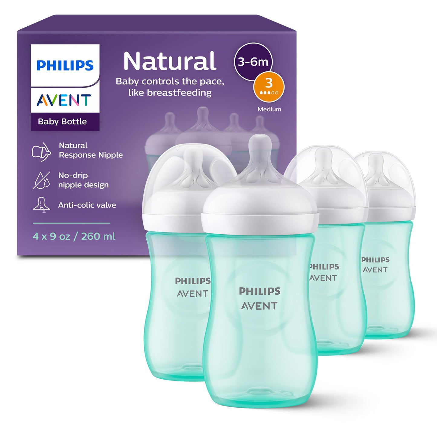 Philips AVENT Natural Baby Bottle with Natural Response Nipple