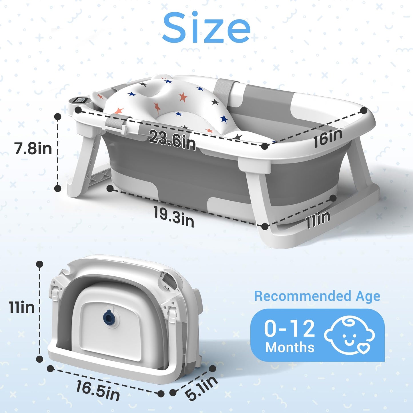 Foldable Baby Bath Tub Frog