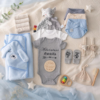 Ultimate Baby Shower Gifts for Girls, Newborn Essentials Must Haves,Large Baby Girl Gift Basket Set Essential Stuff,Gender Reveal Gifts,Rattle Swaddle,Pink,Baby Registry Search,Diaper Caddy Organizer