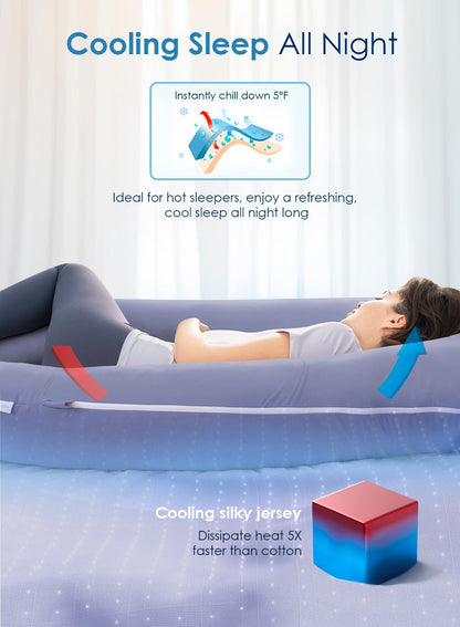 QUEEN ROSE Pregnancy Pillow, U Shaped Full Body Pillows for Sleeping Support, Maternity Pillow for Pregnant Women