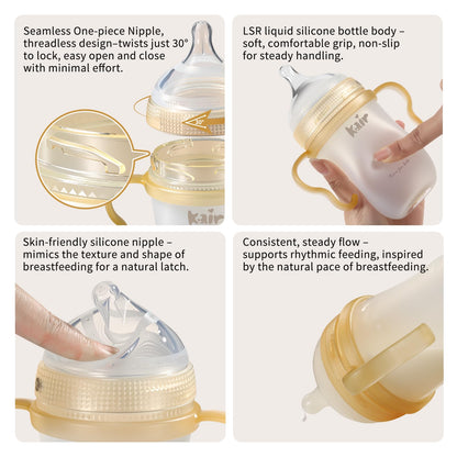 Kair Silicone Anti-Colic Baby Bottle Set Natural Feeding – 8oz/240ml