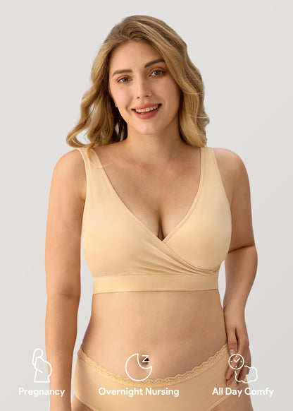 HBselect Maternity Nursing Sleep Bra for Breastfeeding Wireless Bralette