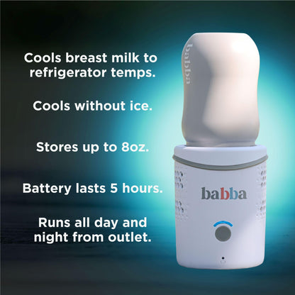 Babba Baby Bottle Cooler & Warmer for Night Feeds – Portable & App-Control