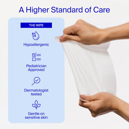 Coterie Baby Wipes for Sensitive Skin, Plant-Based and Plastic-Free Fibers, 99% Water, Hypoallergenic, pH Balanced, Unscented, Clean and Gentle Baby Essentials