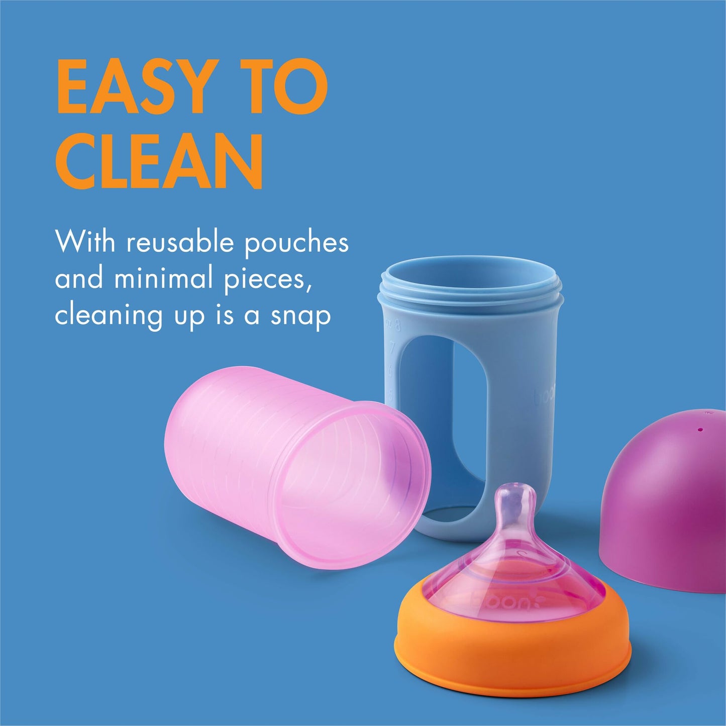 Boon Nursh Reusable Silicone Pouch Baby Bottles