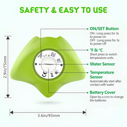 Baby Bath Thermometer, Digital Water Temperature Thermometers with 3 Color Backlit and Temperature Warning, Safety Bath Tube Thermometers Floating Toy for Infant, Toddler