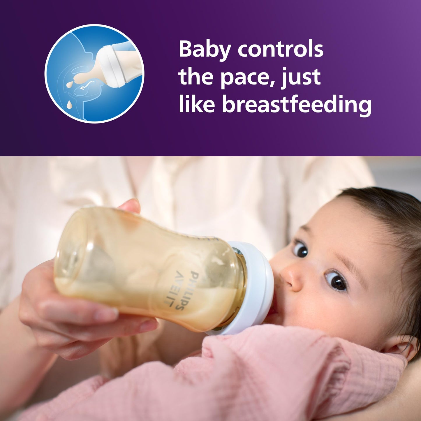 Philips Avent PPSU Natural Baby Bottles with Medium Flow Nipples (Flow 3)