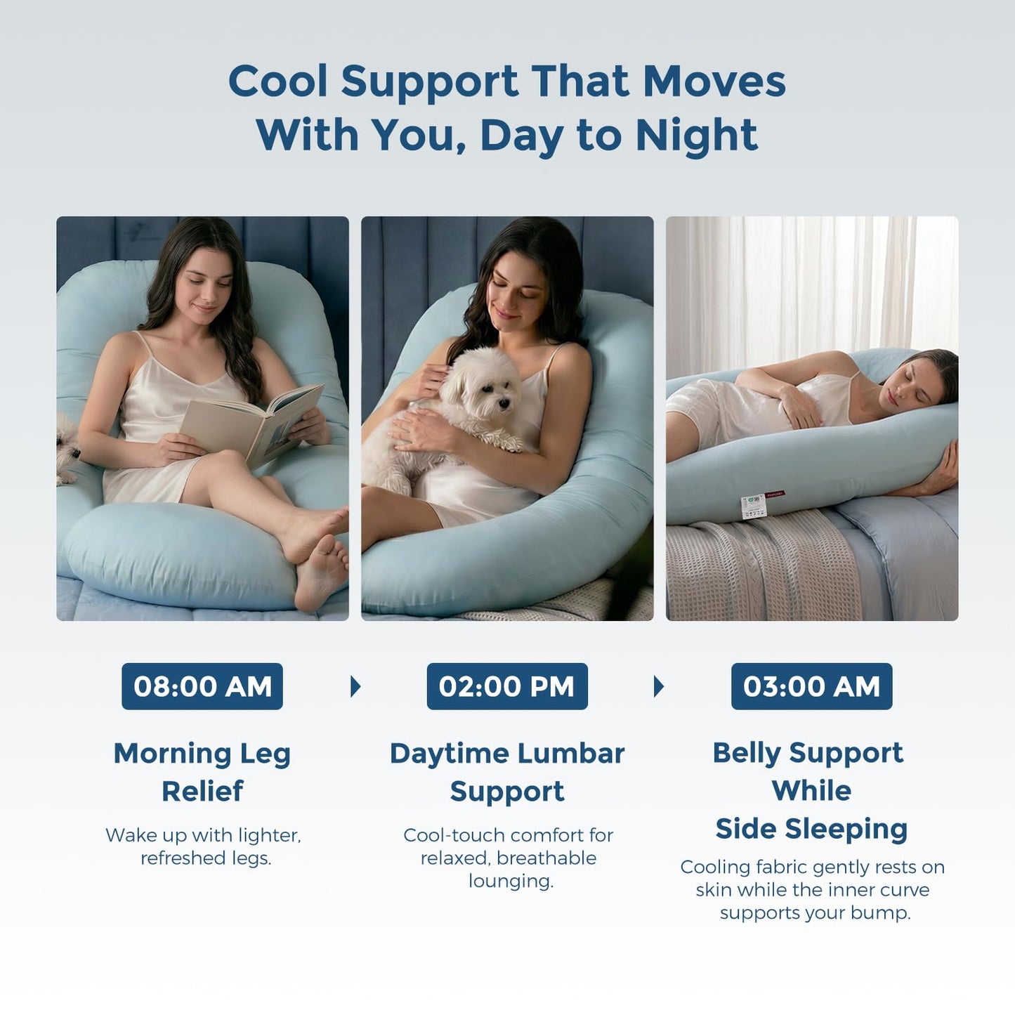 Momcozy Pregnancy Pillows, U Shaped Full Body Maternity Pillow with Removable Cover - Support for Back, Legs, Belly, Hips for Pregnant Women, 57 Inch Pregnancy Pillows for Sleeping