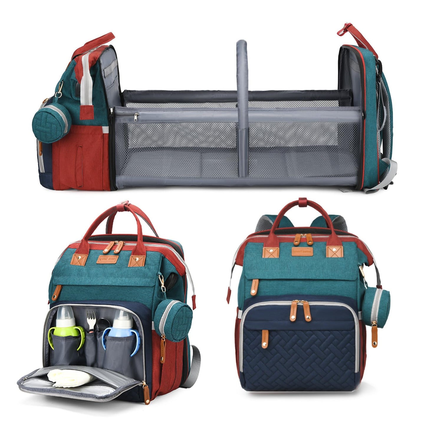 Jeryswet Diaper Bag with Changing Station, Diaper Bag Backpack