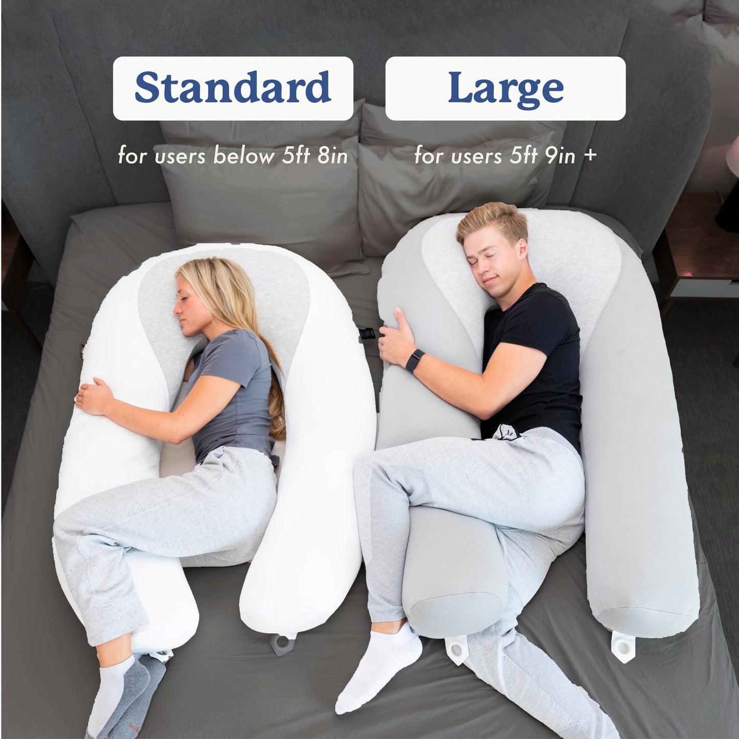 Hugl Cooling Body Pillow for Adults, Kids, and Pets. U Shaped Maternity Pillow, Great for Side Sleepers & Pregnant Women, Plush & Supportive with Machine Washable Cover, Pregnancy Must Haves