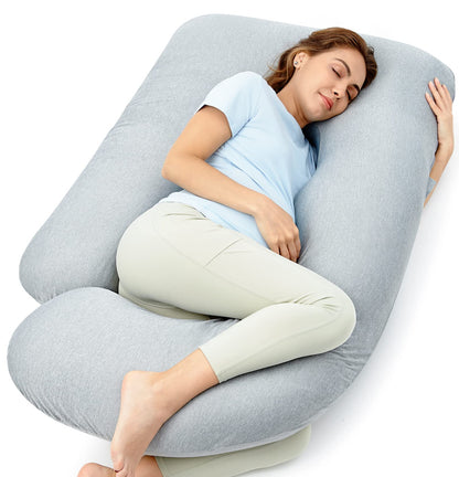 Momcozy Pregnancy Pillows, U Shaped Full Body Maternity Pillow with Removable Cover - Support for Back, Legs, Belly, Hips for Pregnant Women, 57 Inch Pregnancy Pillows for Sleeping