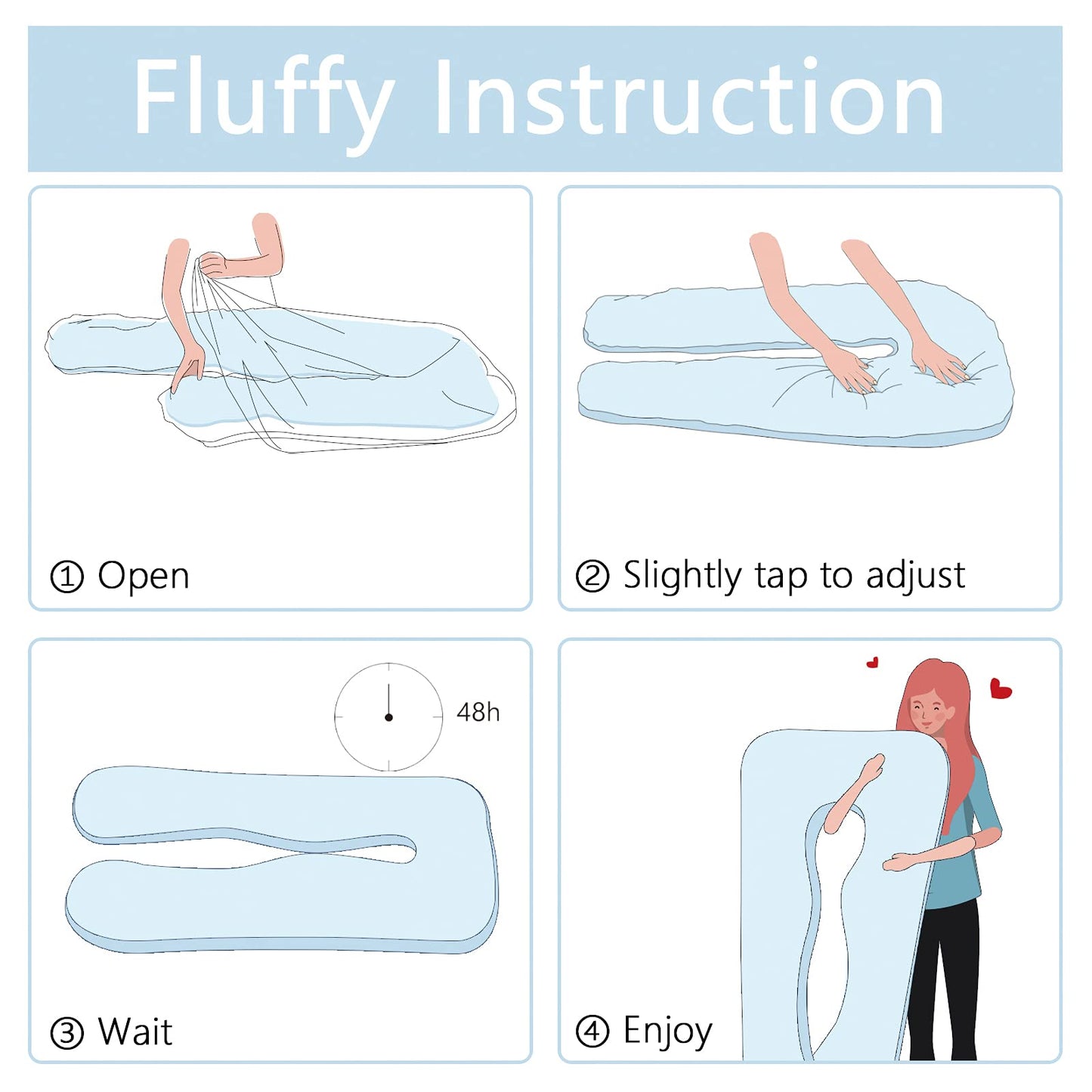 QUEEN ROSE Pregnancy Pillow, U Shaped Full Body Pillows for Sleeping Support, Maternity Pillow for Pregnant Women