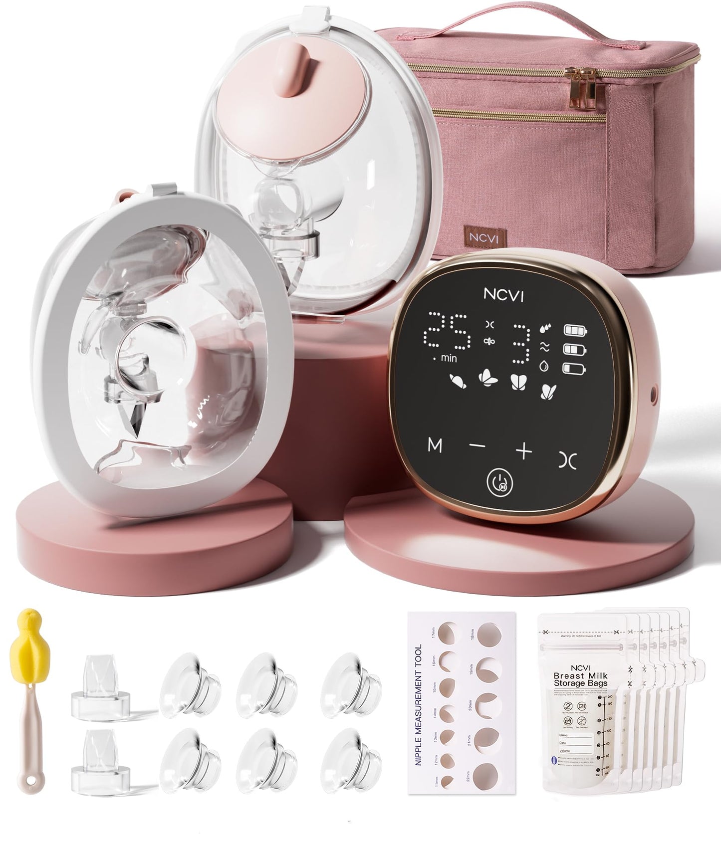 NCVI Electric Breast Pump, Portable Hospital-Grade Double Pump with 4 Modes & 9 Levels