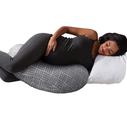 Boppy Cuddle Pregnancy Pillow - Compact Ergonomic Maternity Pillow, Versatile Support, Great Side Sleeper Pillow, Washable, with Cooling Rayon Cover