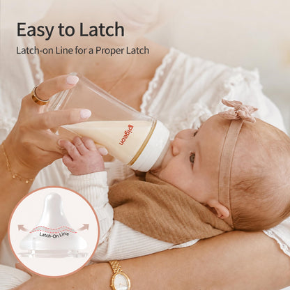 Pigeon Mixed Size Anti-Colic Glass Baby Bottle Starter Bundle