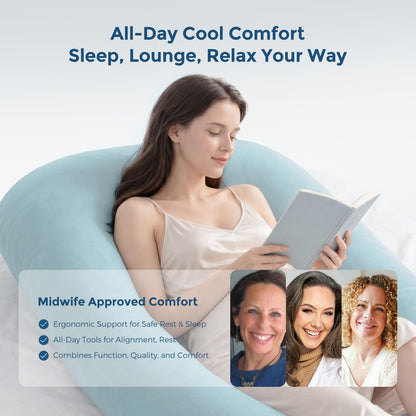 Momcozy Pregnancy Pillows, U Shaped Full Body Maternity Pillow with Removable Cover - Support for Back, Legs, Belly, Hips for Pregnant Women, 57 Inch Pregnancy Pillows for Sleeping