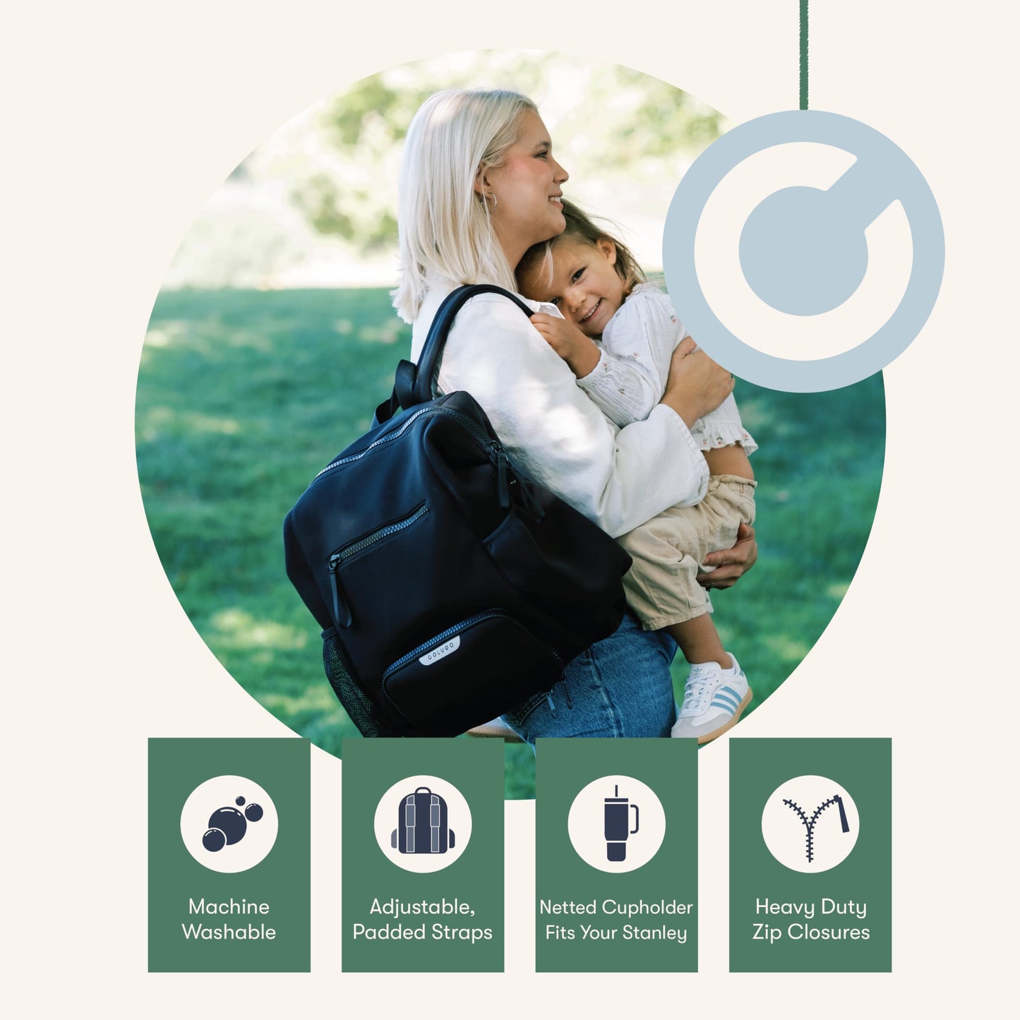 Colugo Neoprene Parent Diaper Backpack With Changing Pad & Pouches