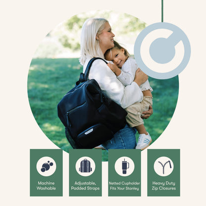 Colugo Neoprene Parent Diaper Backpack With Changing Pad & Pouches
