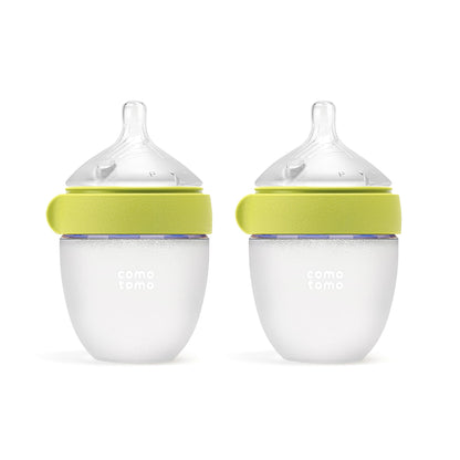 Comotomo Silicone Baby Bottle Gen 2 – 2026 Release (5oz) – True Slow-Flow Nipple for Newborn Feeding (0-3 Months) with Dual Anti Colic Vents for Breast to Bottle Transition