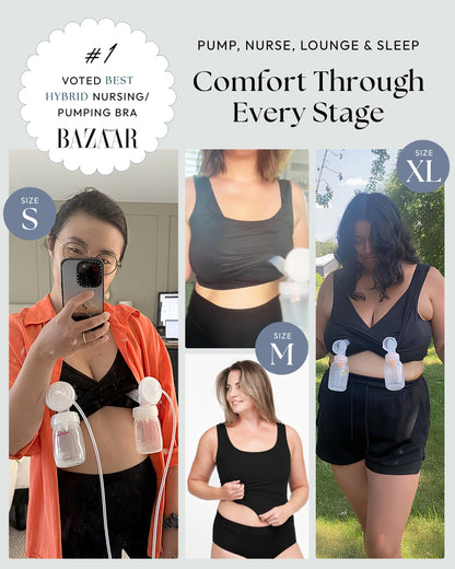 Larken Hands Free Pumping Bra for Breastfeeding | Breast Pump - Maternity Bras for Pregnancy, Pumping & Nursing Bra in One