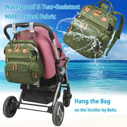 Jeryswet Diaper Bag with Changing Station, Diaper Bag Backpack