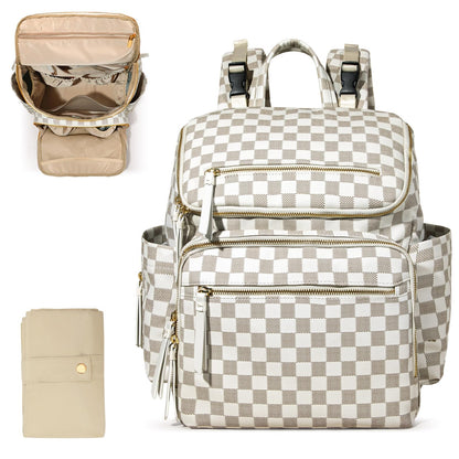 Omanmoli Diaper Bag Backpack Baby Diaper Bag Leather with 17 Diaper Bag Organizing Pouches