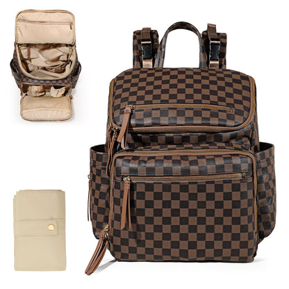 Omanmoli Diaper Bag Backpack Baby Diaper Bag Leather with 17 Diaper Bag Organizing Pouches