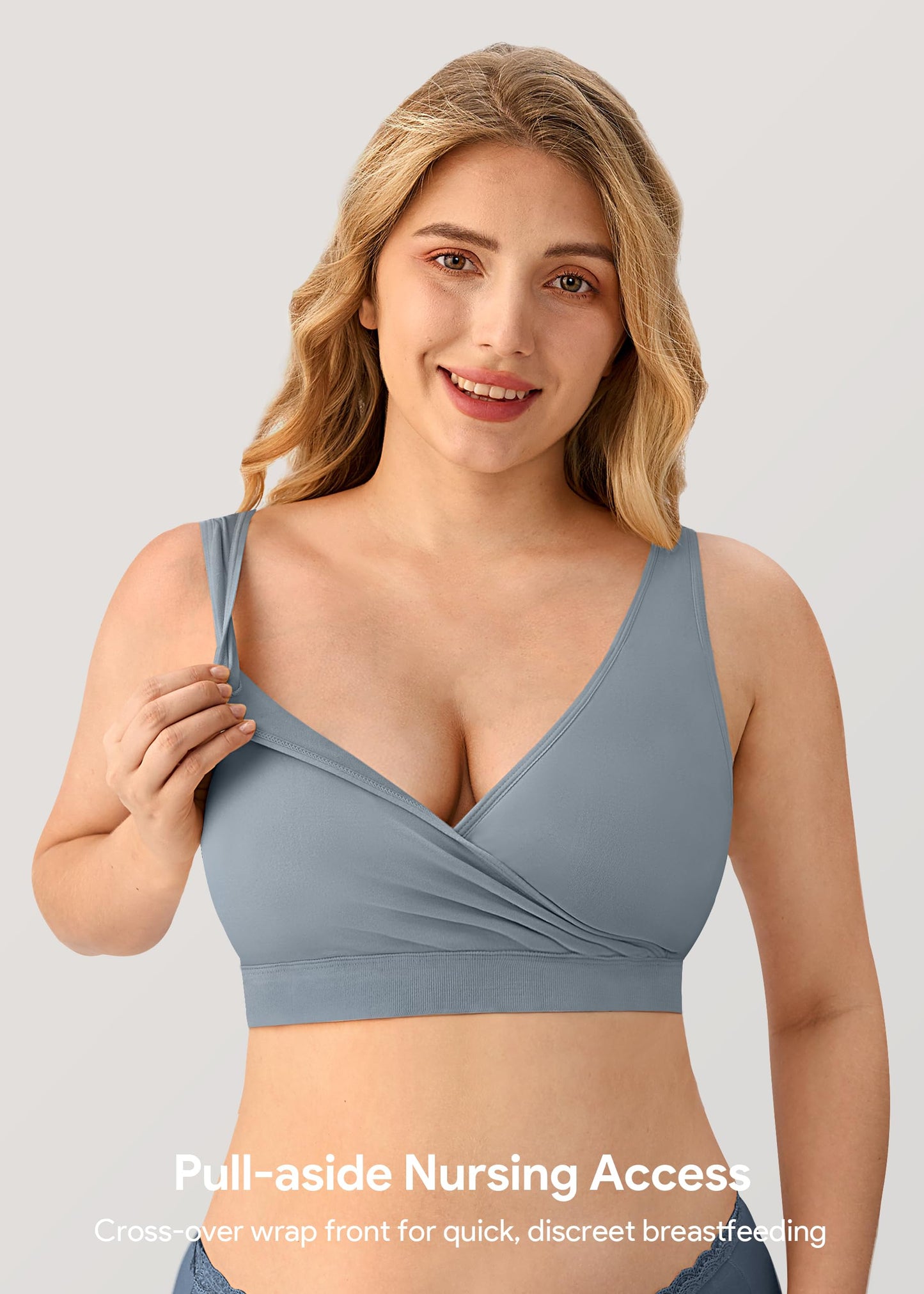 HBselect Maternity Nursing Sleep Bra for Breastfeeding Wireless Bralette