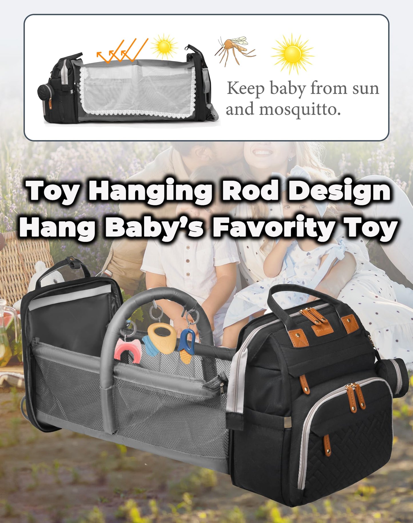 Astro alan Baby Diaper Bags with Changing Station, Waterproof Diaper Bag Backpack for Moms Dads