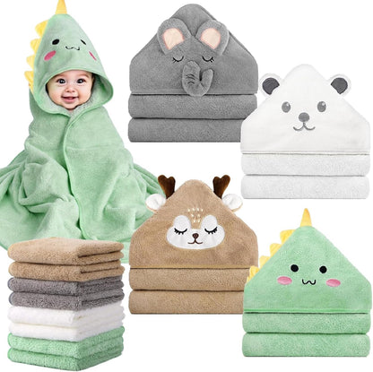 CandyHome 12 PCS Baby Bath Towels Set for Infants Toddlers Essentials