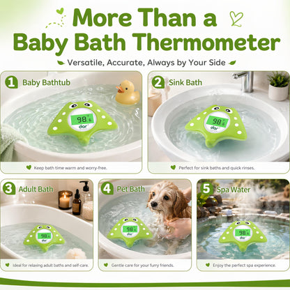 Baby Bath Thermometer, Digital Water Temperature Thermometers with 3 Color Backlit and Temperature Warning, Safety Bath Tube Thermometers Floating Toy for Infant, Toddler