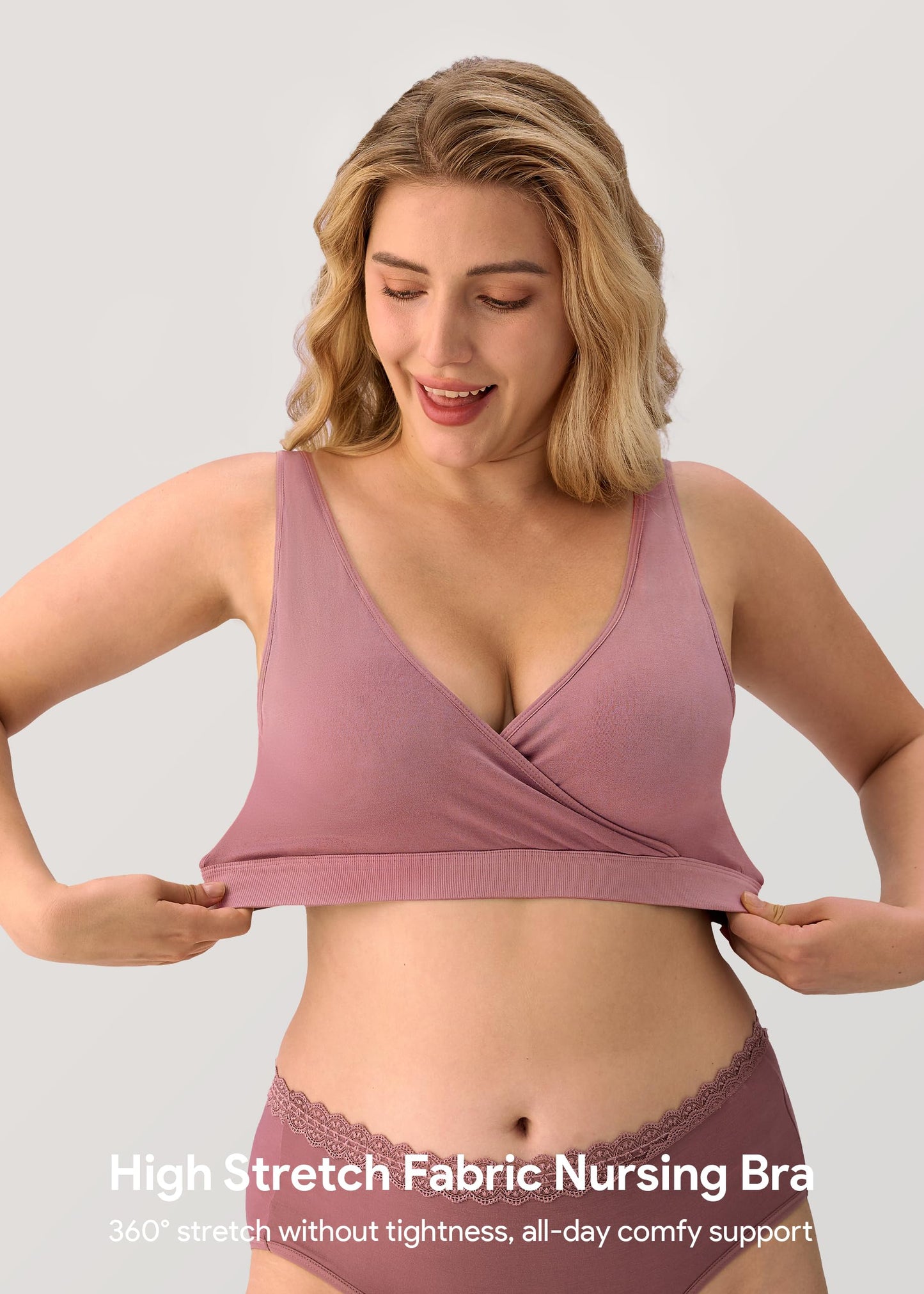 HBselect Maternity Nursing Sleep Bra for Breastfeeding Wireless Bralette