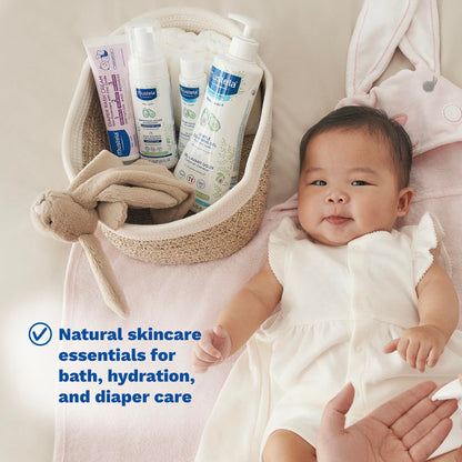 Mustela Newborn Arrival Gift Set - Baby Skincare & Bath Time Essentials - Natural & Plant Based - 5 Items Set
