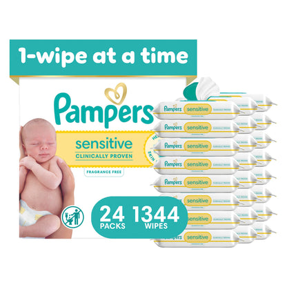 Pampers Baby Wipes Sensitive Perfume Free Pop-Top Packs