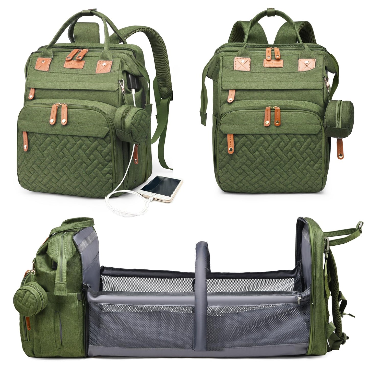 Astro alan Baby Diaper Bags with Changing Station, Waterproof Diaper Bag Backpack for Moms Dads