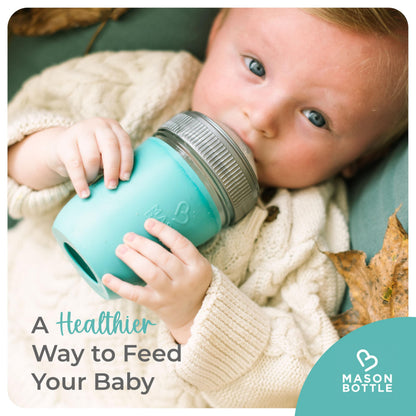 Mason Bottle Baby Glass Bottle Gift Set & Breastmilk Storage Set