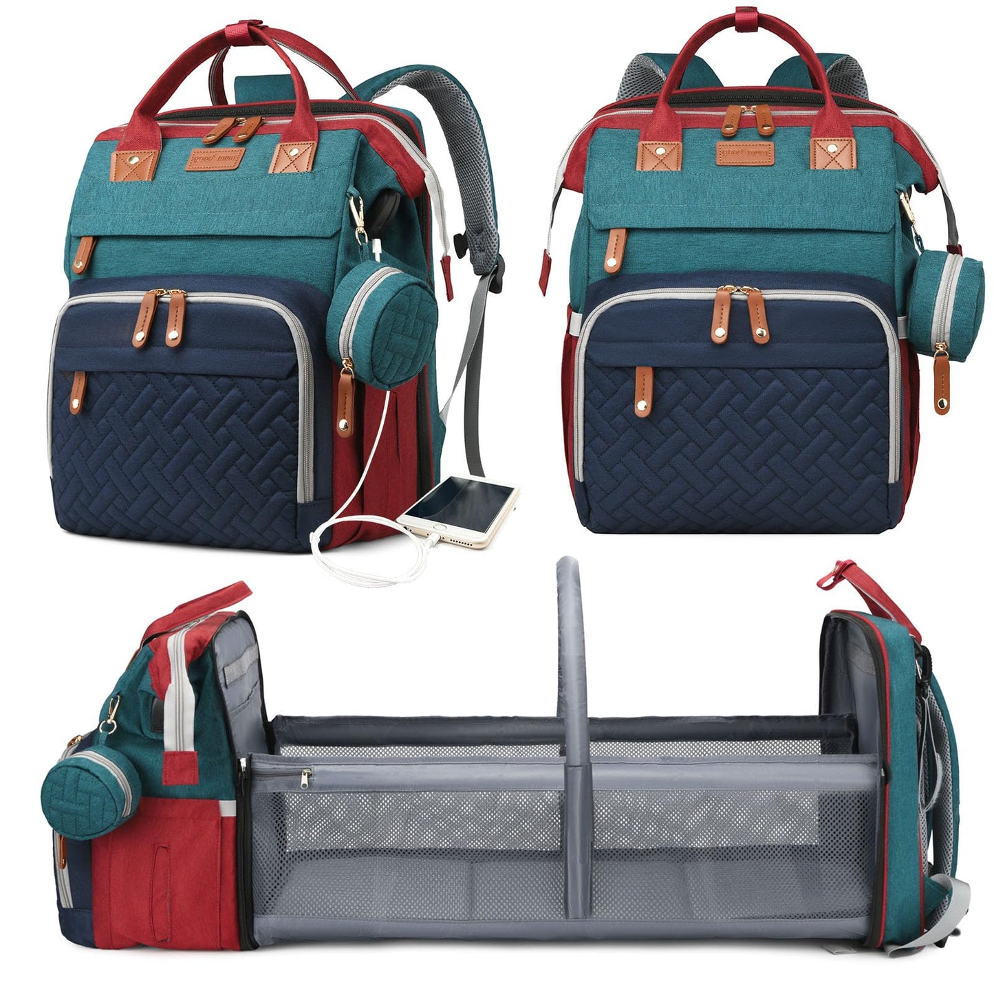 Astro alan Baby Diaper Bags with Changing Station, Waterproof Diaper Bag Backpack for Moms Dads