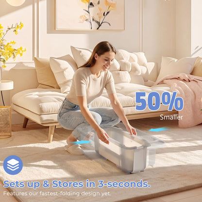 Collapsible Baby Bathtub with Stand - Big Baby Bath Tub with Thermometer | Parents Spine Save Infant Baby Tub Foldable Newborn Toddler Bathtub for Baby Girl Boy 0 to 36 Months